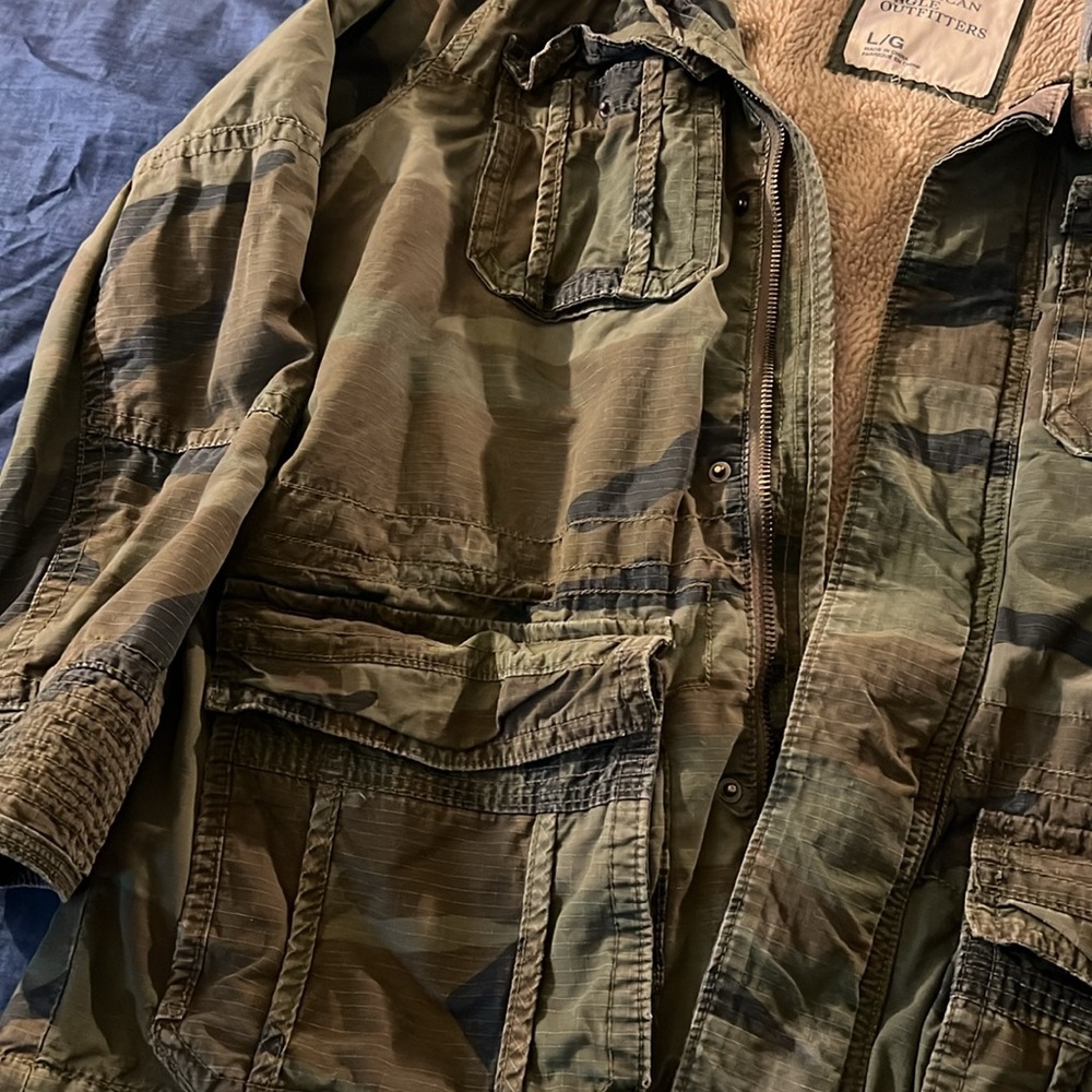Thick men’s American Eagle LARGE Sherpa inside insulinated jacket 🔥🔥🔥 - Picture 4 of 7